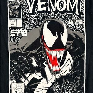 Boys L Marvel Venom Black Graphic Tee